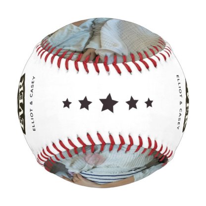 Fist Pump Best Dad Ever Personalized 2 Photo Baseball