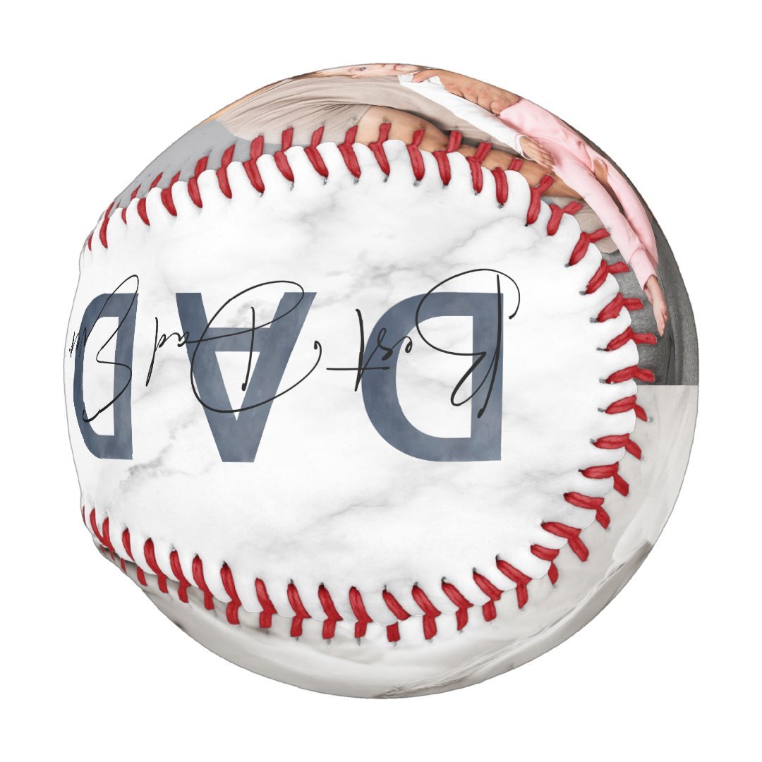 Dusty Blue Best Dad Ever First Fathers Day Photo Baseball And Softball