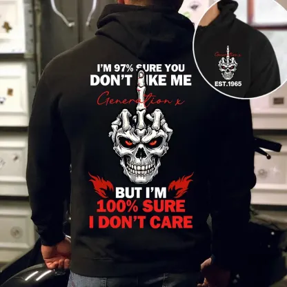 I'm 100% Sure I Don't Care T-shirt, Generation X 2 Side T-shirt, Custom Year Of Birth Sweatshirt, Unisex Hoodie