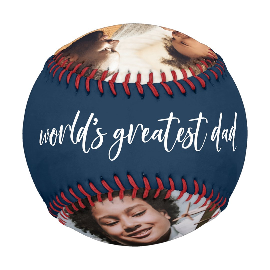 Modern World's Greatest Dad 2-Photo Baseball
