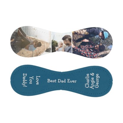 Modern Blue 3 Photo Best Dad Ever Baseball