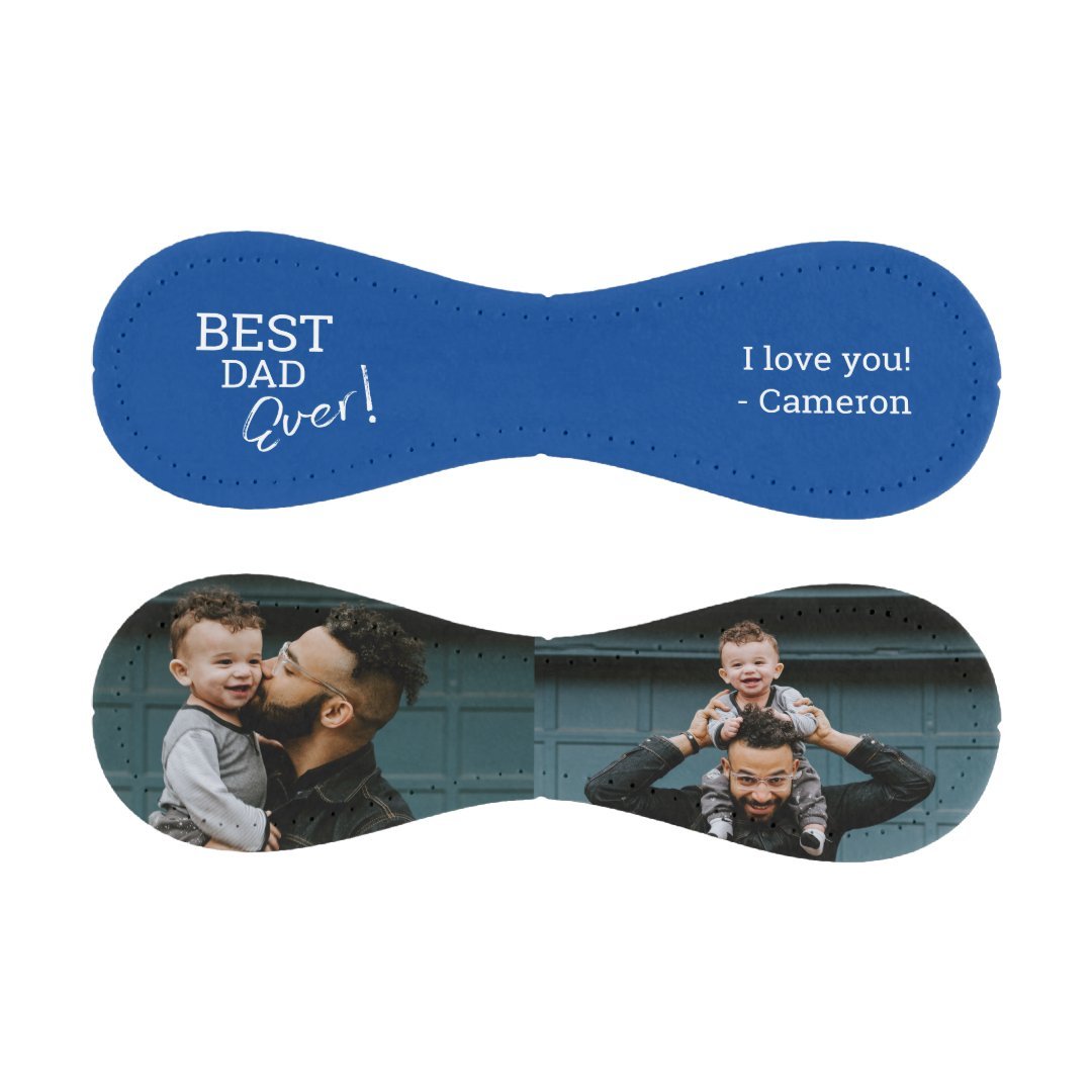 Best Dad EVER Typography Custom photos blue Baseball