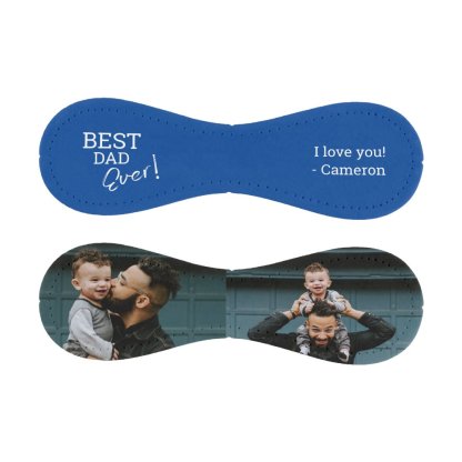 Best Dad EVER Typography Custom photos blue Baseball