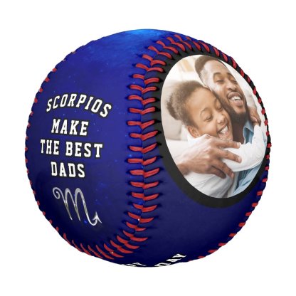 Scorpio Zodiac Sign Best Dad Blue Father's Day Baseball