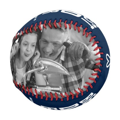 Father's Day Best Dad Ever Photos Personalized Baseball