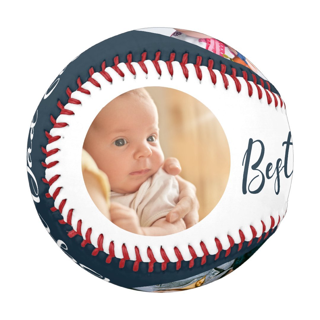 Best Dad Ever 4 Photo Collage Baseball