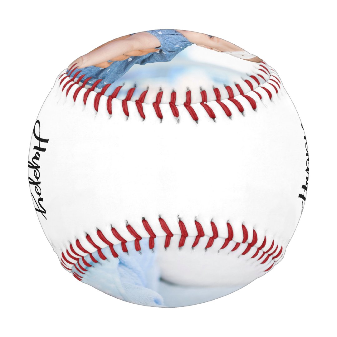 Happy Father's Day 2 Photo Brush Script Baseball And Softball
