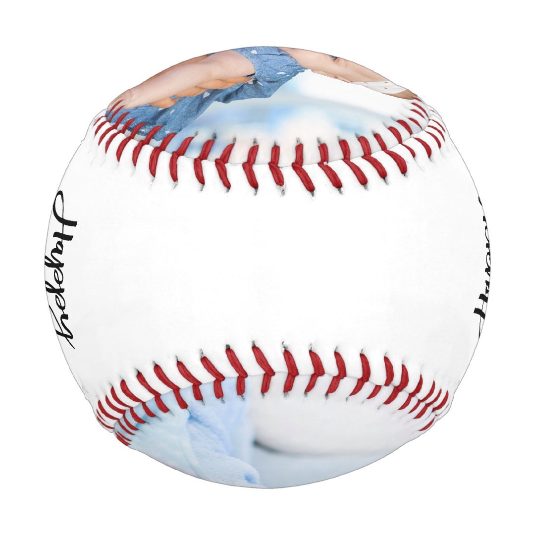 Happy Father's Day 2 Photo Brush Script Baseball And Softball