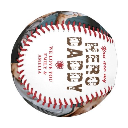 Hero Daddy Father`s Day 2 Photo Collage Baseball