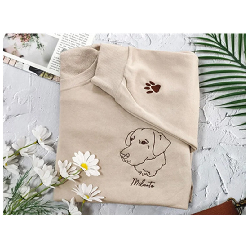 Custom Pet Embroidered Sweatshirt,Custom Dog Portrait,Embroidered Sweatshirt,Custom Pet Gifts