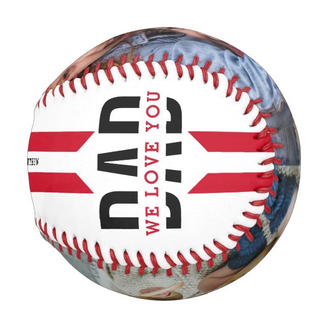 We Love You Dad Two Photo Custom Baseball