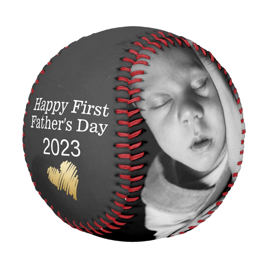 Happy First Fathers Day Personalized One of a Kind Baseball And Softball