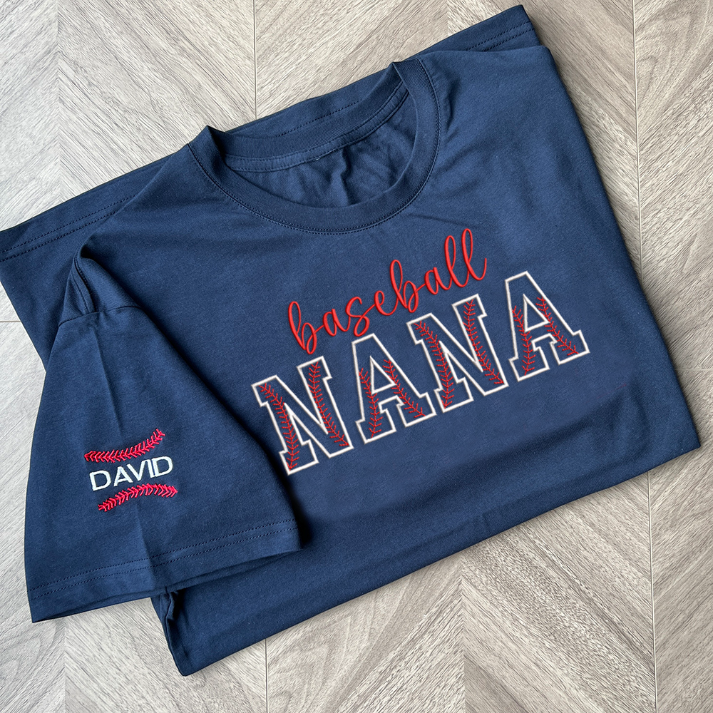 Custom Embroidered Nana Baseball T-Shirt