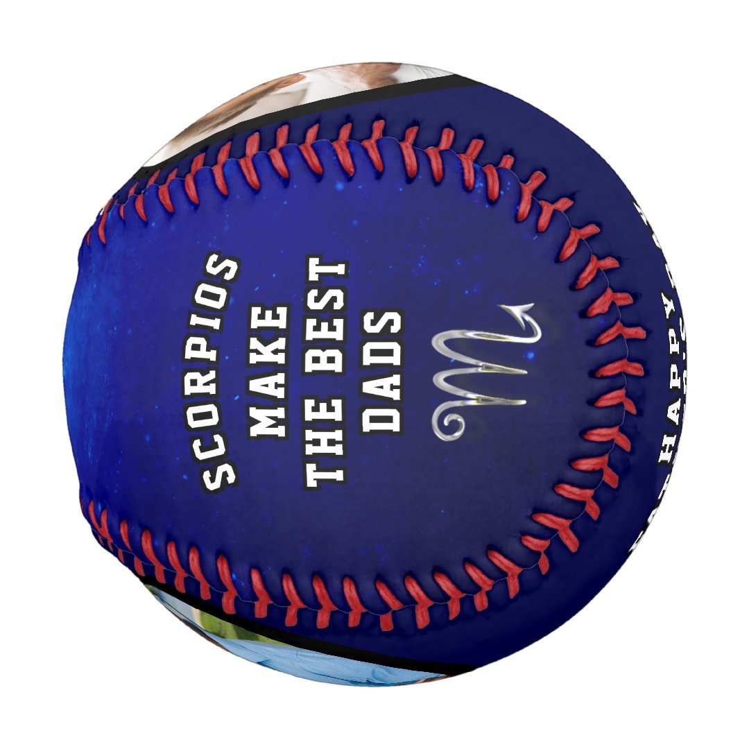 Scorpio Zodiac Sign Best Dad Blue Father's Day Baseball