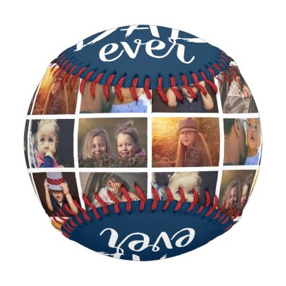 Best Dad Ever Blue 6 Photo Collage Baseball