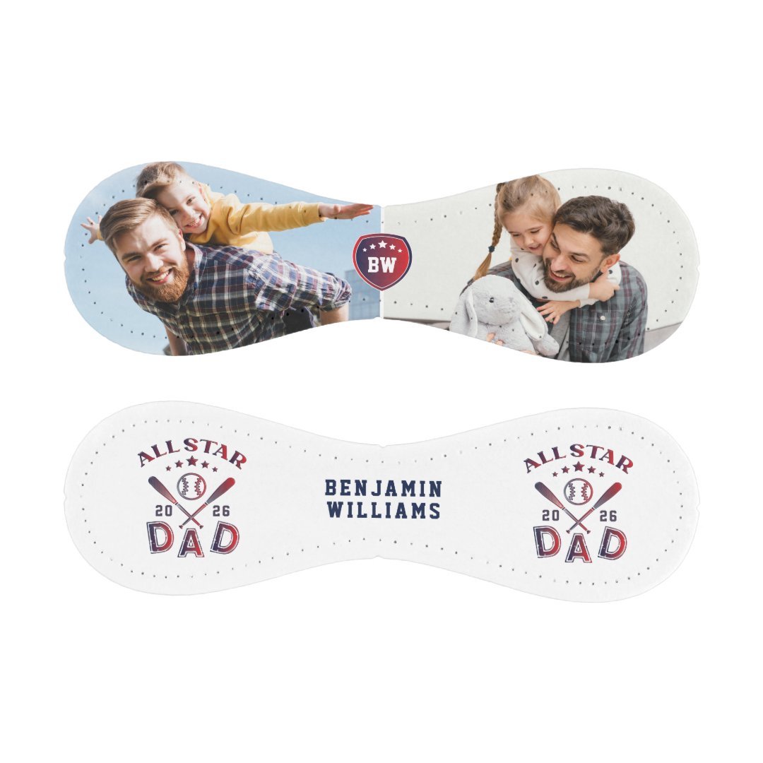 All Star Dad Photo Monogram Baseball
