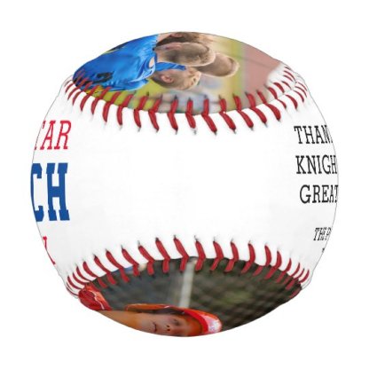 COACH Thank You 2 Photo Personalized Custom Baseball And Softball