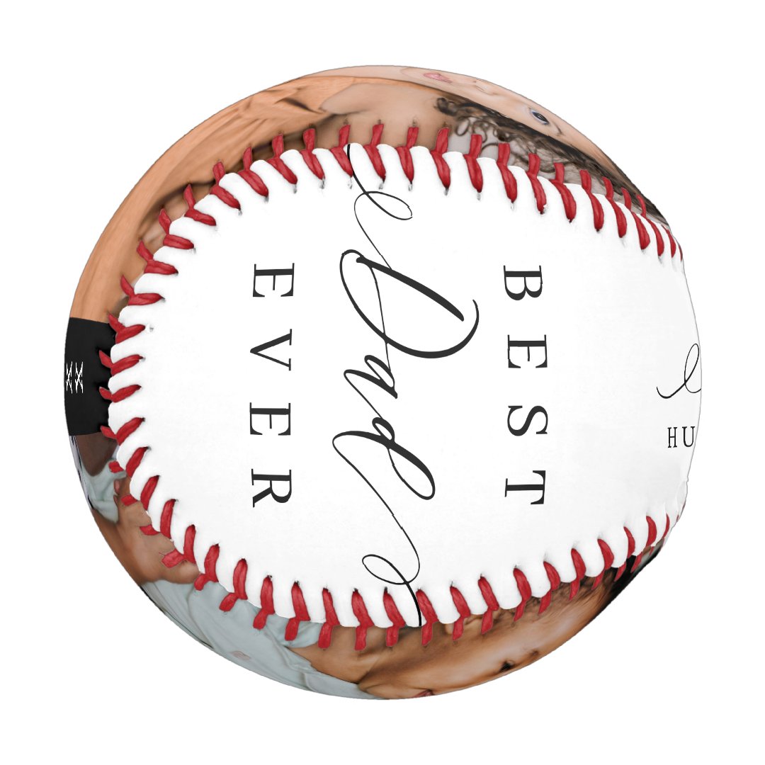 Best Dad Ever Elegant Script 2 Photos Names & Year Baseball And Softball