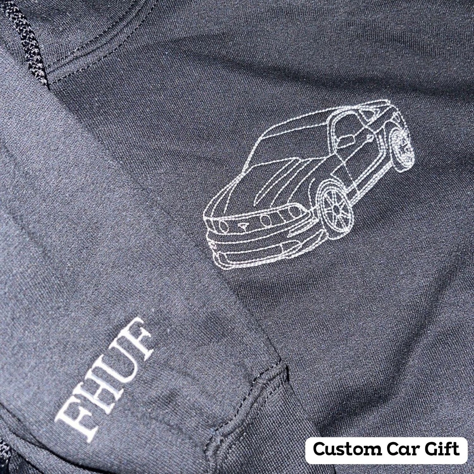Custom Embroidered Car Outline Sweatshirt
