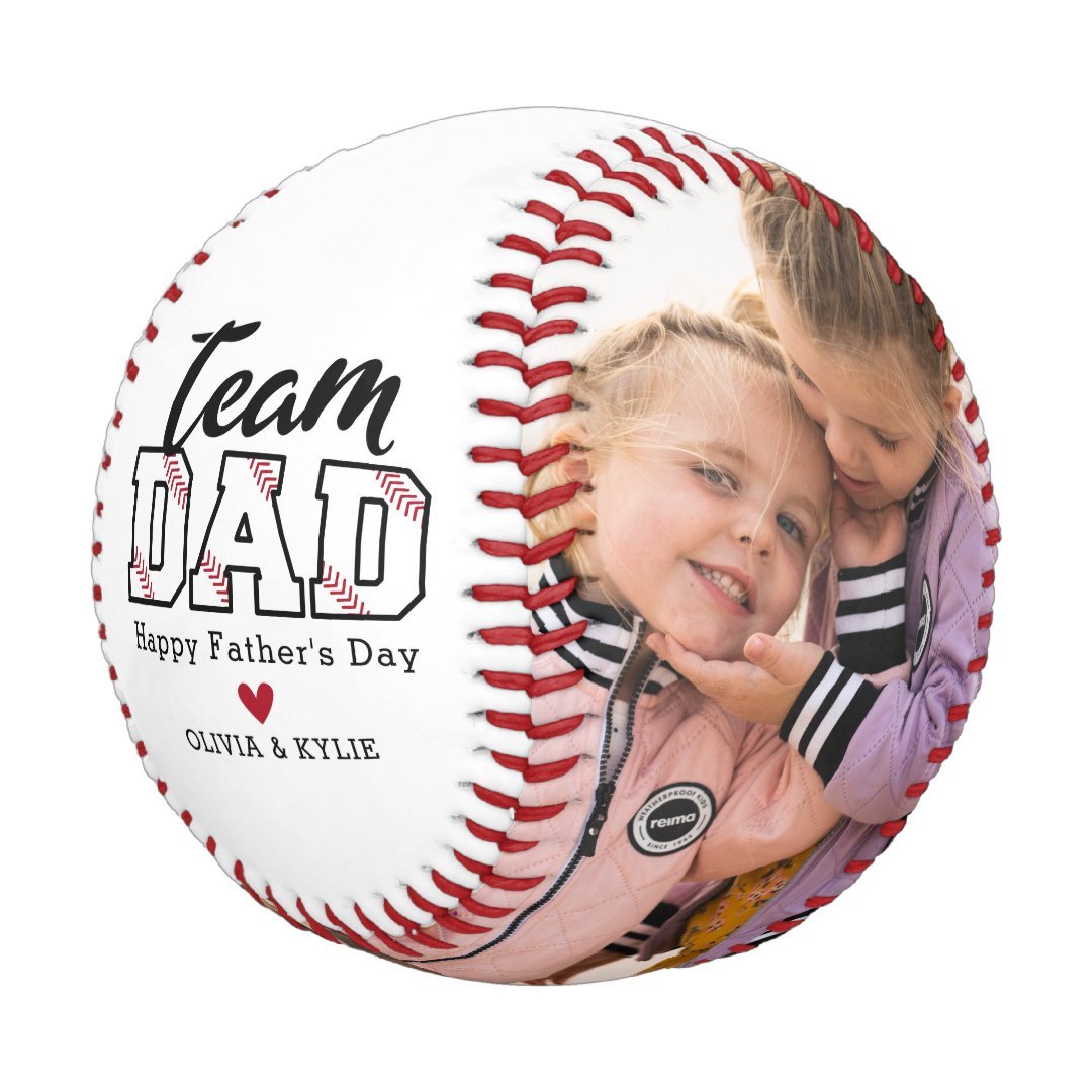 Team Dad Father's Day Custom Photo Baseball And Softball