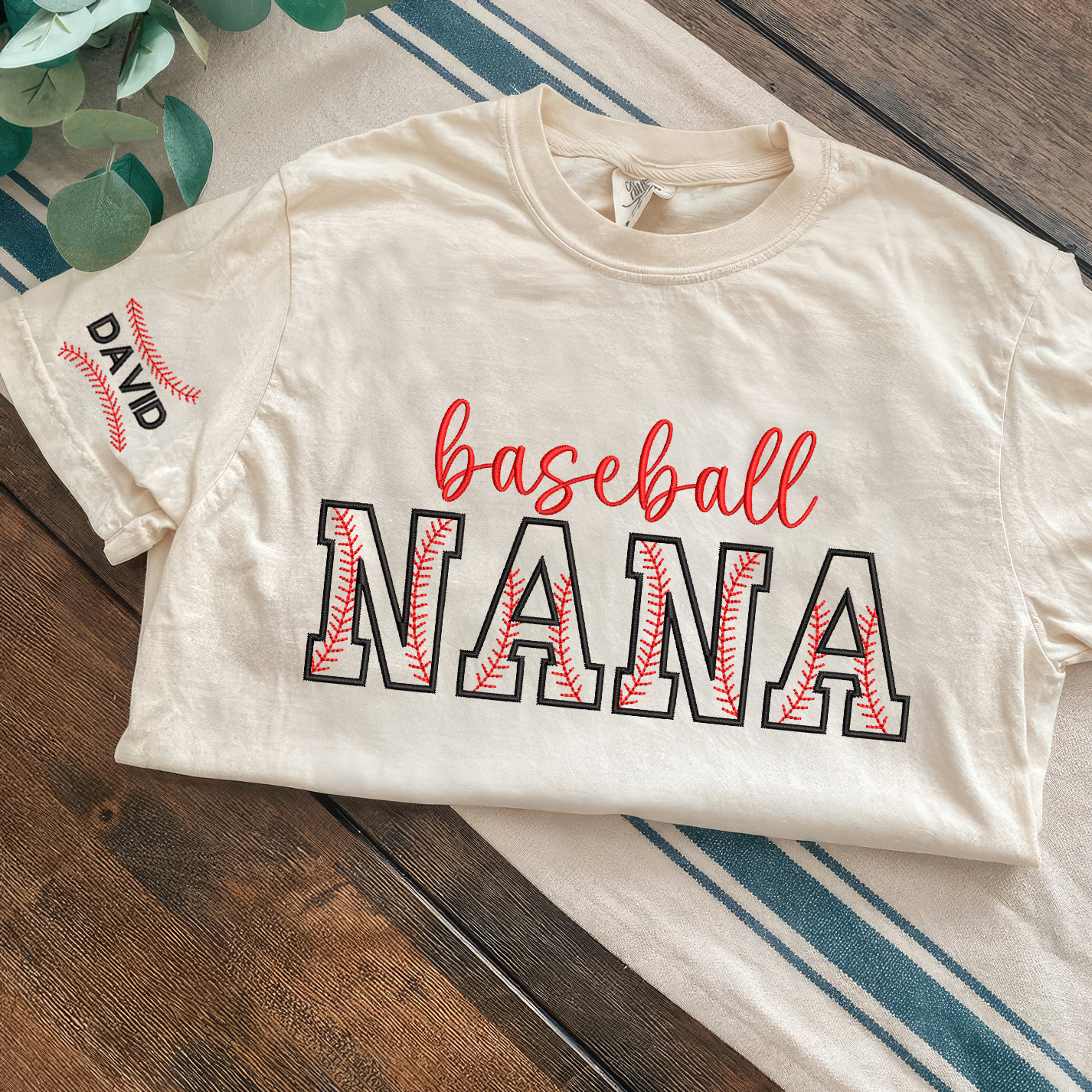Custom Embroidered Nana Baseball T-Shirt