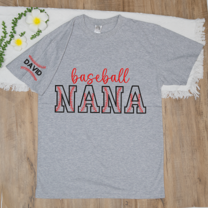 Custom Embroidered Nana Baseball T-Shirt
