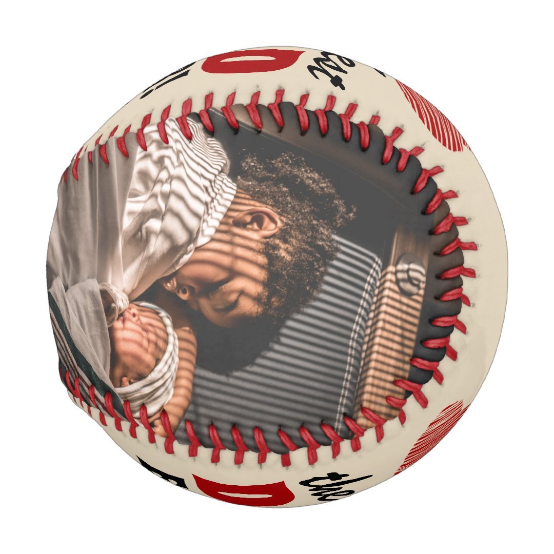 Best Dad Ever Red Heart Father`s Day 2 Photo Baseball