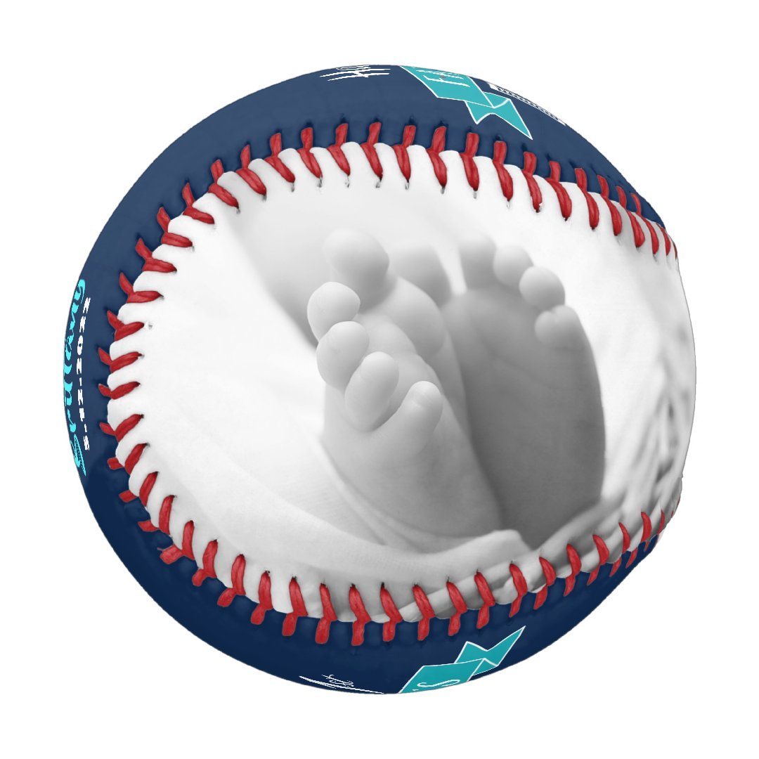 Happy 1st Father’s Day, Bold Typography, Aqua Navy Baseball And Softball
