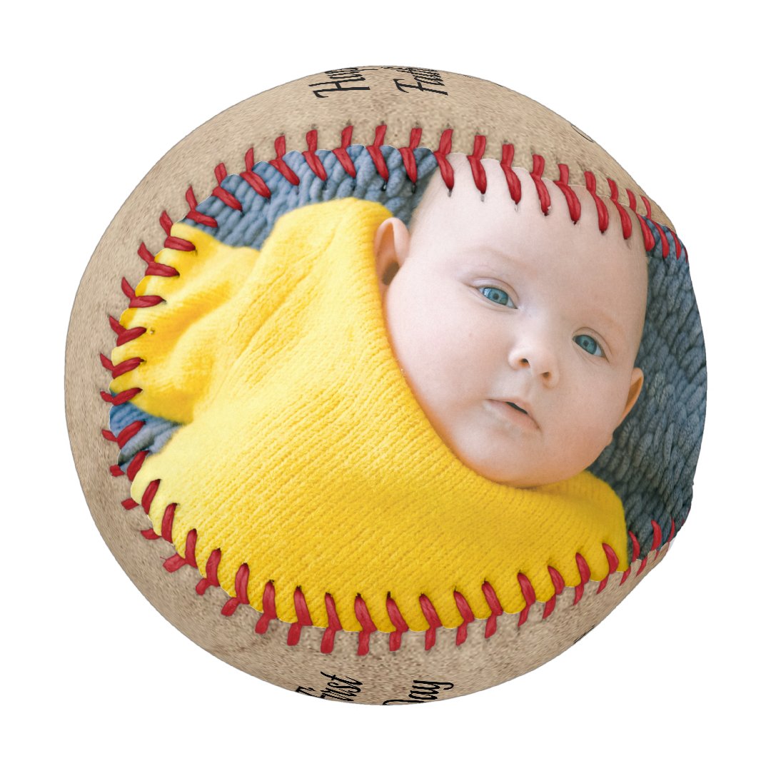 Happy First Fathers Day Personalized One of a Kind Baseball And Softball