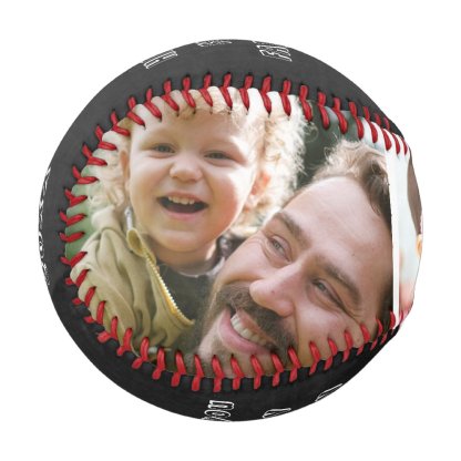 Happy First Fathers Day 3 Photo Collage Chalkboard Baseball And Softball