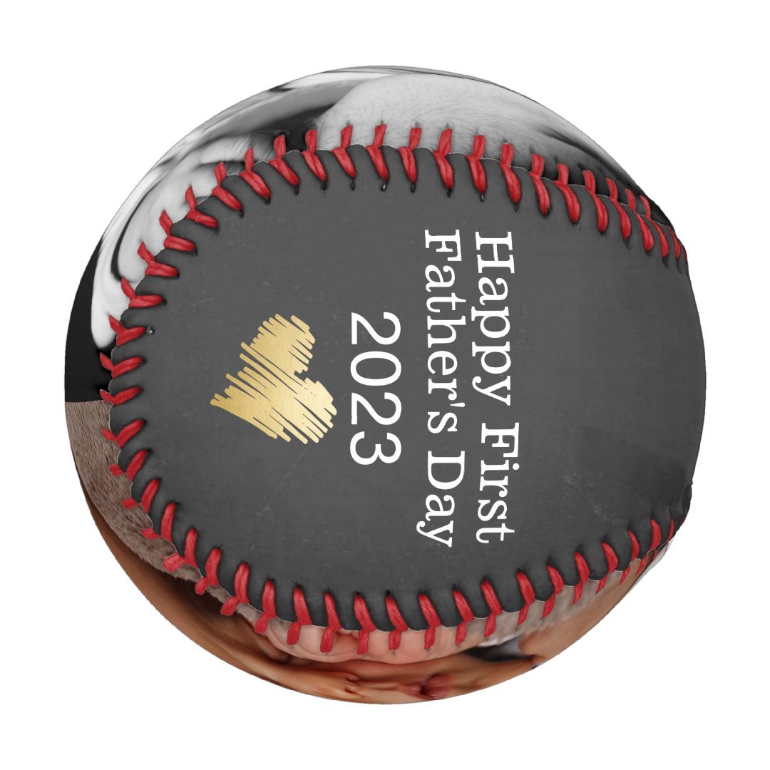 Happy First Fathers Day Personalized One of a Kind Baseball And Softball