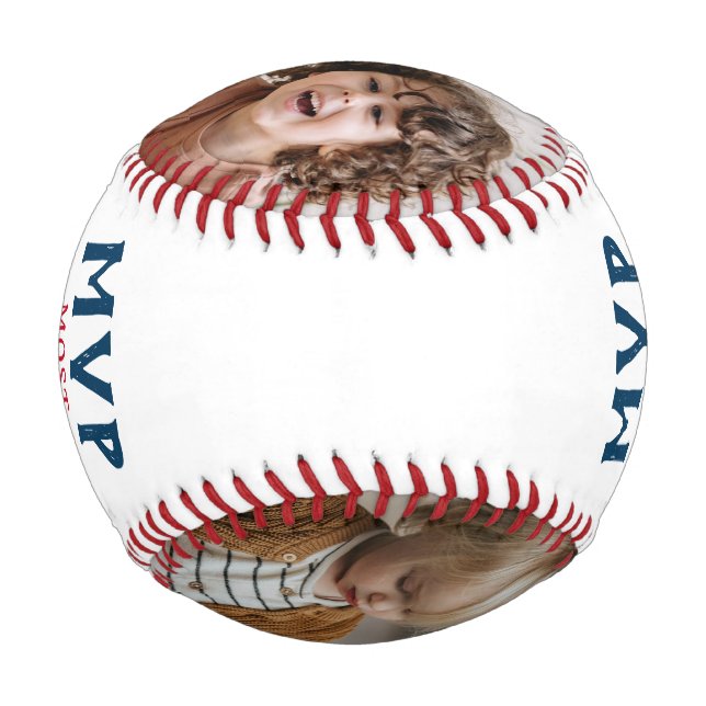 MVP Most Valuable Papa Two Photo Custom Baseball