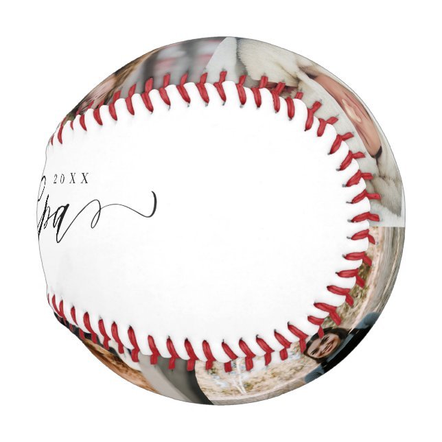 Best Grandpa Ever Script Fathers Day Photo Collage Baseball And Softball