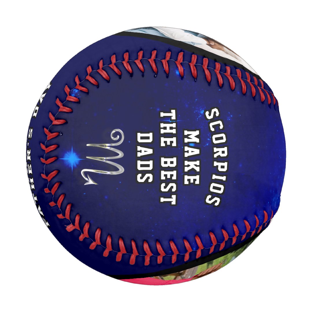 Scorpio Zodiac Sign Best Dad Blue Father's Day Baseball