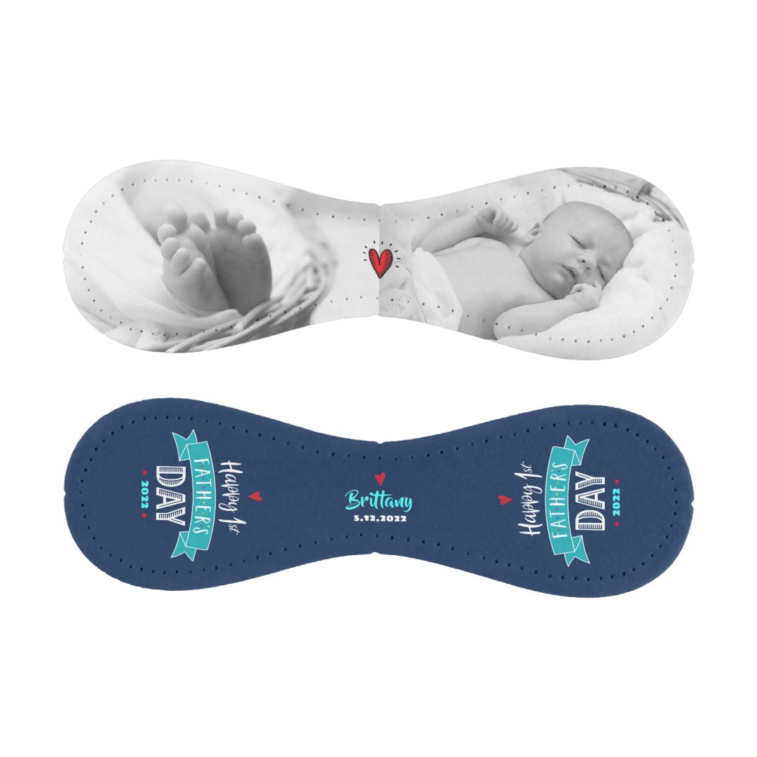Happy 1st Father’s Day, Bold Typography, Aqua Navy Baseball And Softball