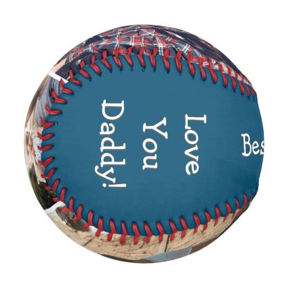 Modern Blue 3 Photo Best Dad Ever Baseball