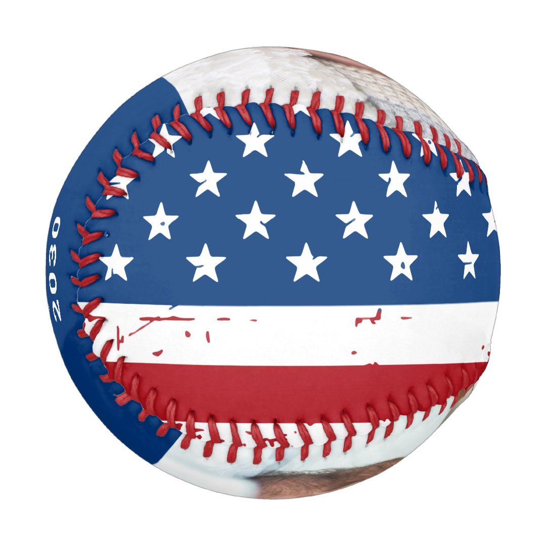 Patriotic DADDY Happy Father's Day Custom 2 Photo Baseball