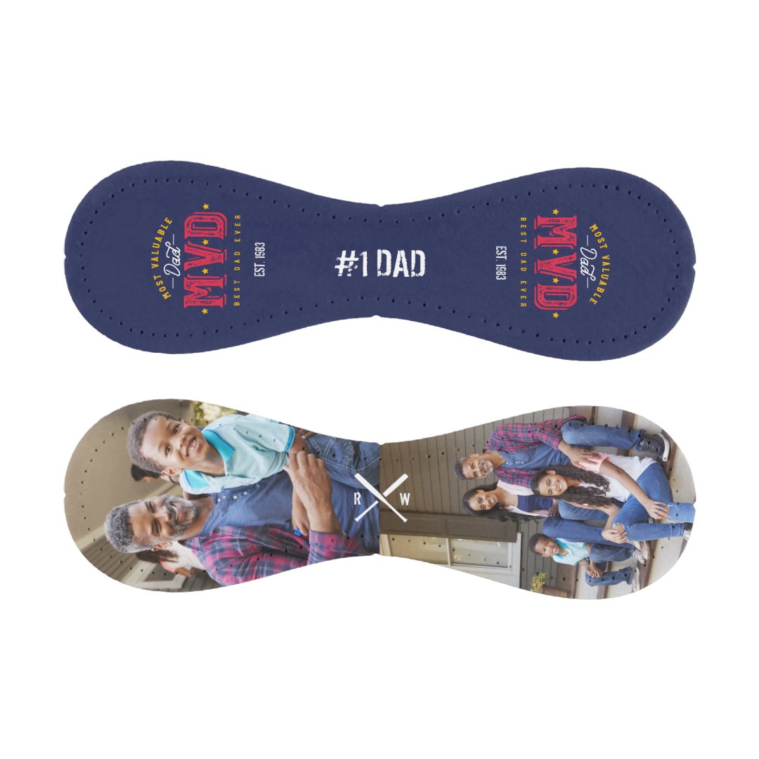 Most Valuable Dad | MVP Custom Two Photo Monogram Baseball