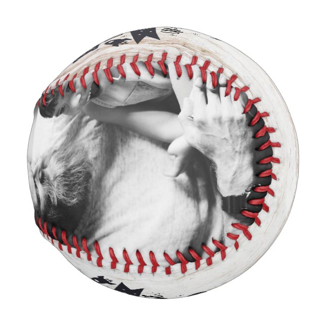 Personalized 2 Photo Best Daddy in the Universe Baseball