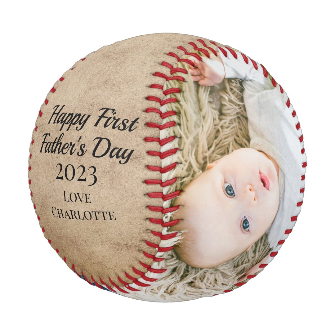 Happy First Fathers Day Personalized One of a Kind Baseball And Softball