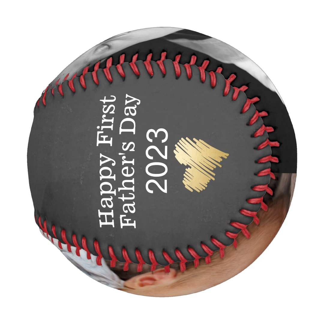 Happy First Fathers Day Personalized One of a Kind Baseball And Softball