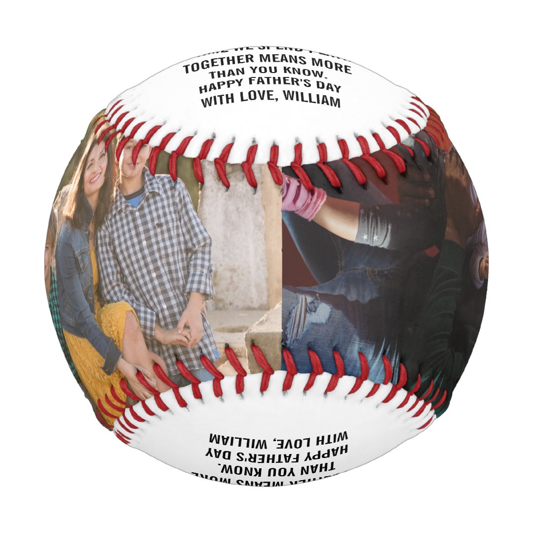To My Dad Custom Message Photo Happy Father's Day Baseball And Softball