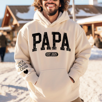 Personalized Papa Shirt With Est Year, Custom Dad Shirt, Gift for Papa, Papa with Est Date