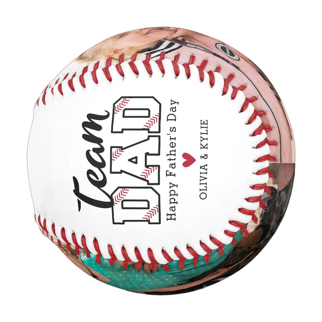Team Dad Father's Day Custom Photo Baseball And Softball