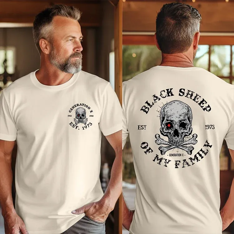 Generation X 2 Side T-shirt, Black Sheep Of My Family Shirt, Unisex Hoodie, Custom Year Of Birth Sweatshirt