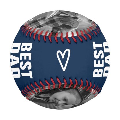 Father's Day Best Dad Ever Photos Personalized Baseball