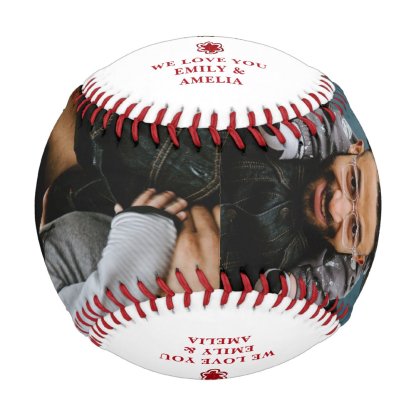 Hero Daddy Father`s Day 2 Photo Collage Baseball