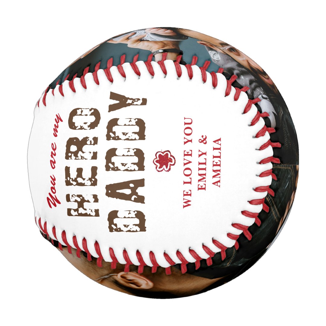 Hero Daddy Father`s Day 2 Photo Collage Baseball