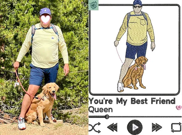 Custom Embroidered Sweatshirt Portrait Couple Family Gift