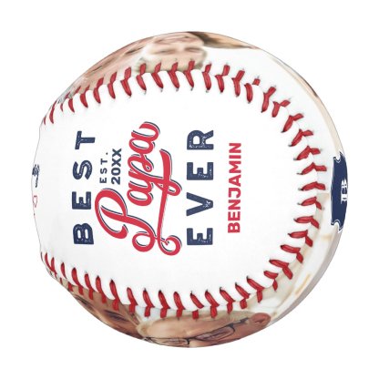 Best Papa Ever | Happy Birthday Photos & Monogram Baseball And Softball